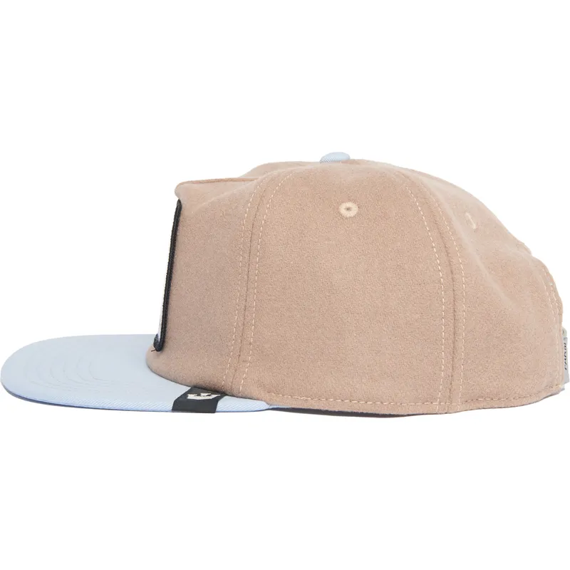 plaska-czapka-brazowo-niebieska-snapback-kogut-cock-free-range-the-farm-flats-goorin-bros