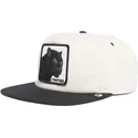 czapka-plaska-biala-i-czarna-snapback-pantera-black-panther-stealth-explorer-the-farm-flats-od-goorin-bros