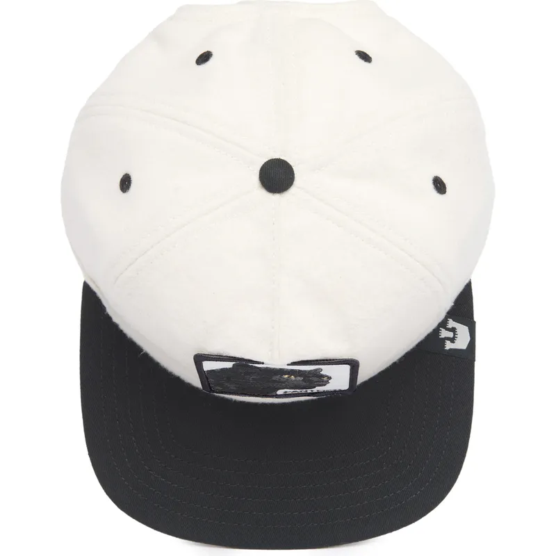 czapka-plaska-biala-i-czarna-snapback-pantera-black-panther-stealth-explorer-the-farm-flats-od-goorin-bros