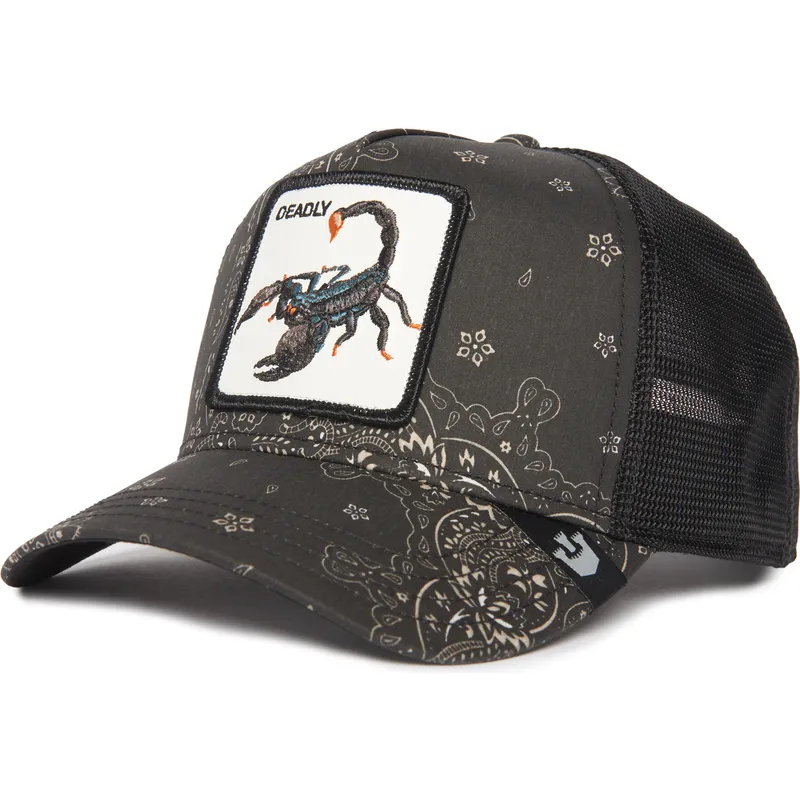 czapka-trucker-czarna-skorpion-deadly-diamonds-and-pearls-the-farm-paisley-od-goorin-bros
