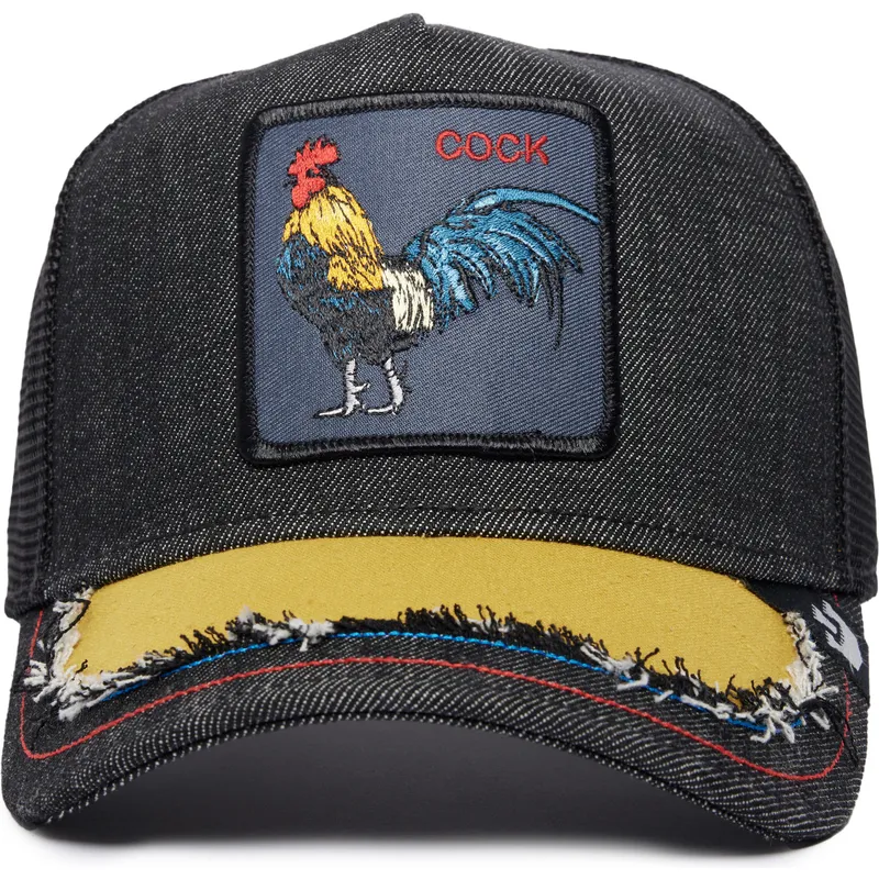 czapka-trucker-czarna-kogut-silky-cock-the-farm-silky-roots-goorin-bros