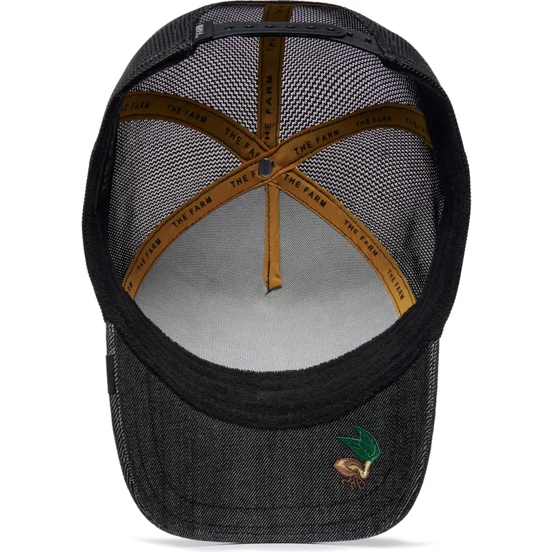 czapka-trucker-czarna-kogut-silky-cock-the-farm-silky-roots-goorin-bros