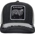 czarna-i-szara-czapka-trucker-z-owca-silky-sheep-the-farm-silky-roots-od-goorin-bros