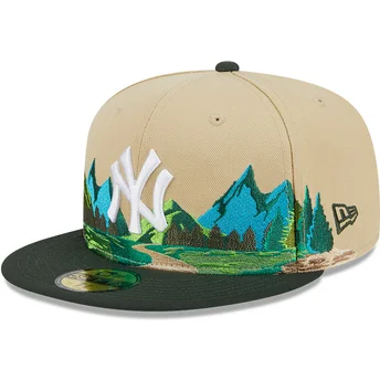 czapki-plana-brazowy-dopasowany-59fifty-team-landscape-new-york-yankees-mlb-new-era