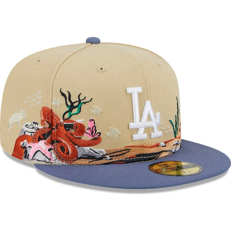 czapki-plana-brazowy-dopasowany-59fifty-team-landscape-los-angeles-dodgers-mlb-new-era