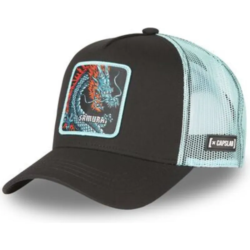czarna-i-niebieska-czapka-trucker-z-smokiem-samurai-dra2-beasts-od-capslab