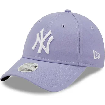 Fioletowa regulowana czapka z zakrzywionym daszkiem dla kobiet 9FORTY League Essential New York Yankees MLB New Era