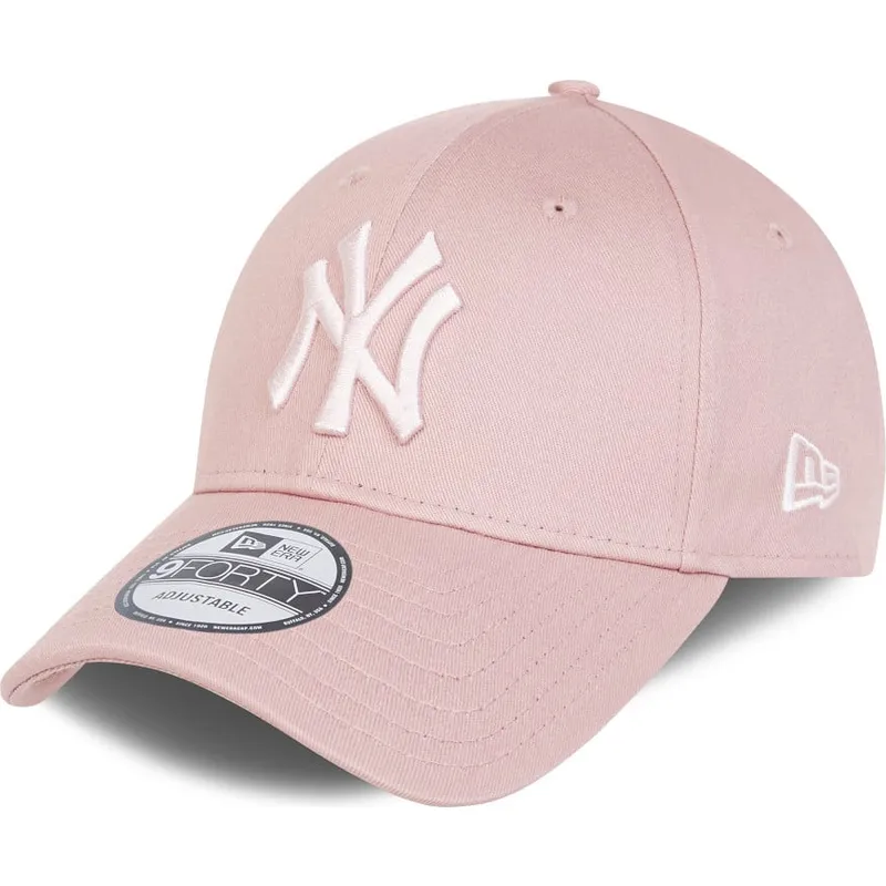 rozowa-regulowana-czapka-z-zakrzywionym-daszkiem-z-rozowym-logo-9forty-league-essential-new-york-yankees-mlb-new-era