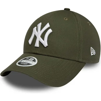 Zielona zakrzywiona czapka z daszkiem dla kobiet 9FORTY League Essential New York Yankees MLB od New Era