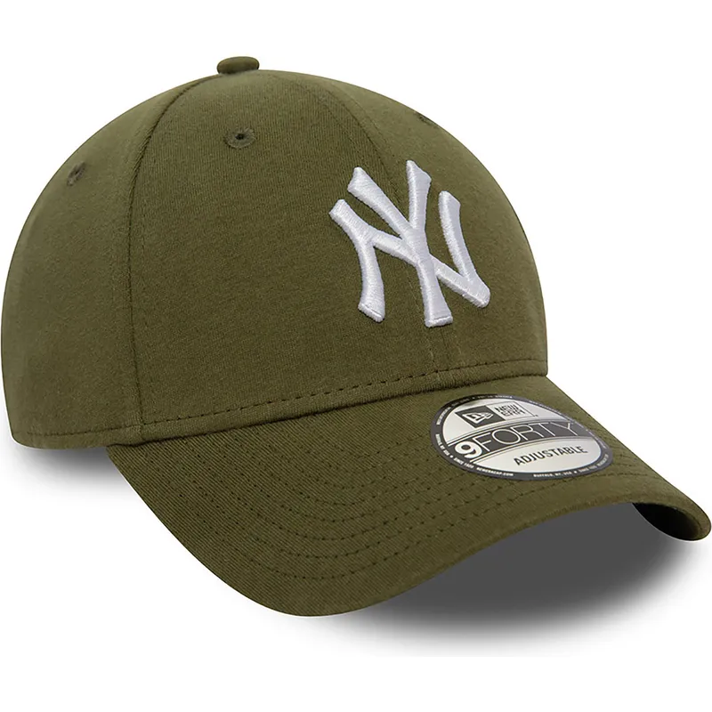 czapki-curva-zielony-tasma-regulowana-9forty-jersey-essential-new-york-yankees-mlb-new-era