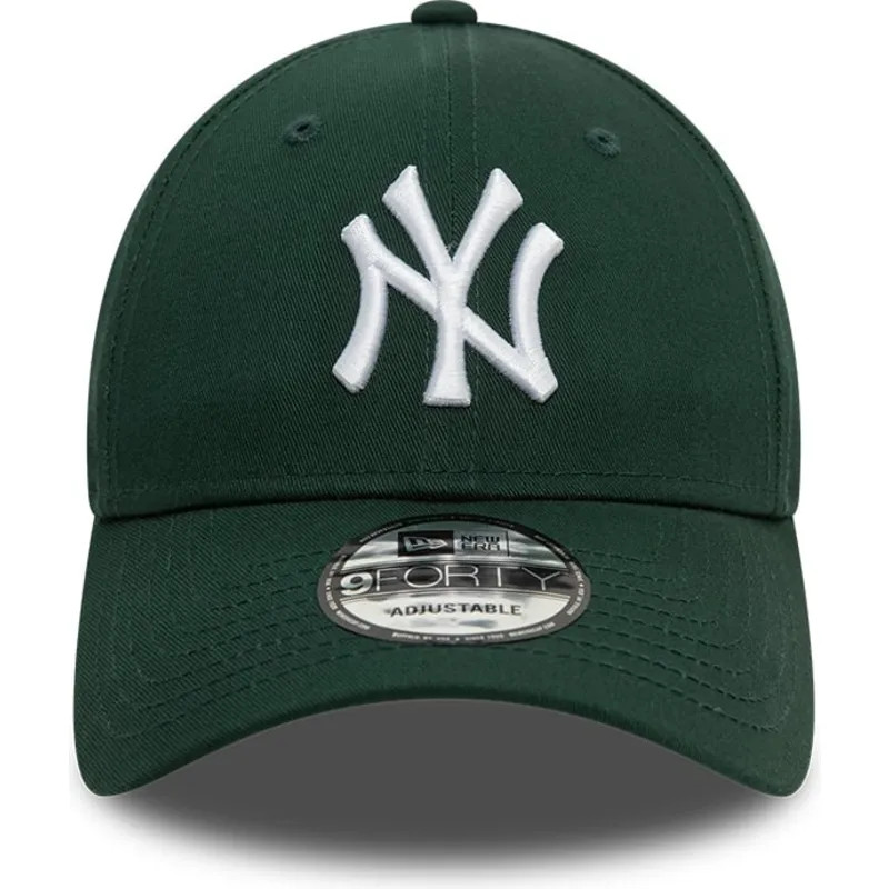 ciemnozielona-regulowana-czapka-z-zakrzywionym-daszkiem-9forty-league-essential-new-york-yankees-mlb-new-era