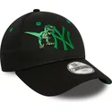 new-era-curved-brim-youth-green-logo-dinosaur-9forty-graphic-new-york-yankees-mlb-black-adjustable-cap