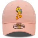 rozowa-zakrzywiona-czapka-regulowana-dla-dziecka-9forty-z-tweety-looney-tunes-od-new-era
