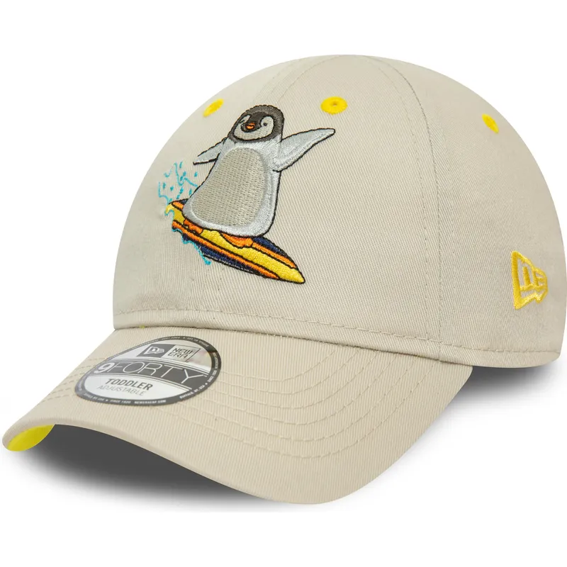 czapki-curva-bezowy-tasma-regulowana-dla-dziecka-9forty-character-pinguino-new-era