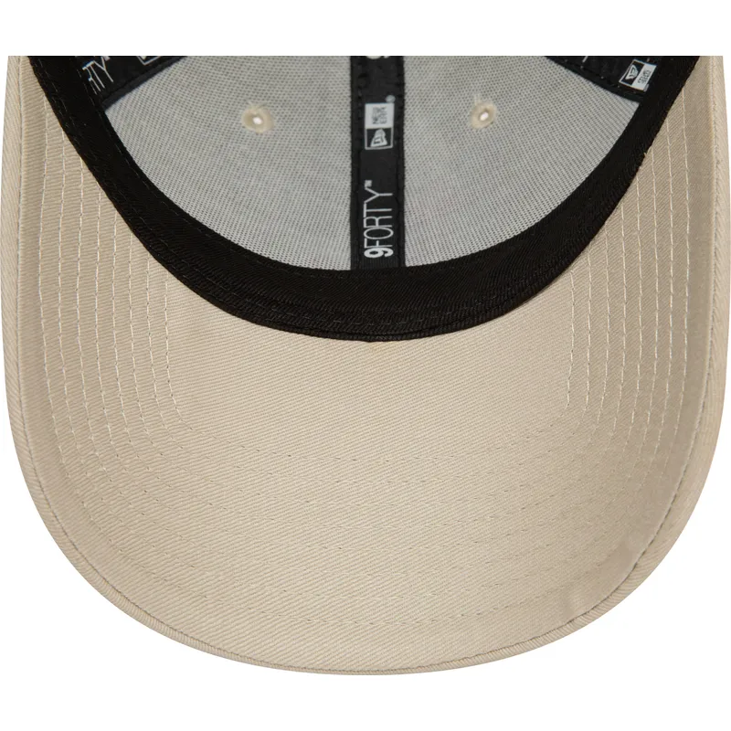 czapki-curva-bezowy-tasma-regulowana-rosa-9forty-league-essential-los-angeles-dodgers-mlb-new-era