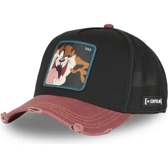 Czarna i czerwona czapka trucker z Tasmanian Devil TAZ4 CT Looney Tunes od Capslab