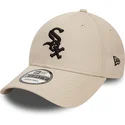 bezowa-zakrzywiona-czapka-regulowana-9forty-league-essential-chicago-white-sox-mlb-od-new-era