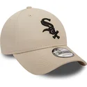 bezowa-zakrzywiona-czapka-regulowana-9forty-league-essential-chicago-white-sox-mlb-od-new-era