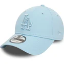 jasnoniebieska-regulowana-czapka-z-zakrzywionym-daszkiem-z-jasnoniebieskim-logo-9forty-league-essential-los-angeles-dodgers-mlb-