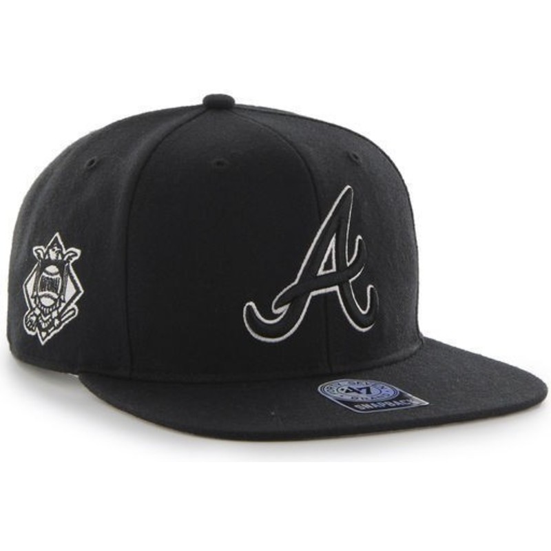 plaska-czapka-czarna-snapback-atlanta-braves-mlb-sure-shot-47-brand