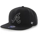 czapki-plana-czarny-snapback-atlanta-braves-mlb-47-brand