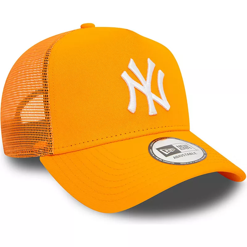 New Era A Frame League Essential New York Yankees MLB Orange Trucker ...