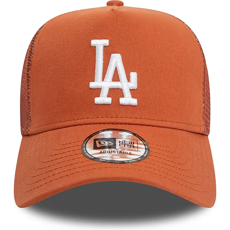 czapka-trucker-brazowa-a-frame-league-essential-los-angeles-dodgers-mlb-new-era