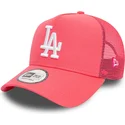 new-era-a-frame-league-essential-los-angeles-dodgers-mlb-pink-trucker-hat