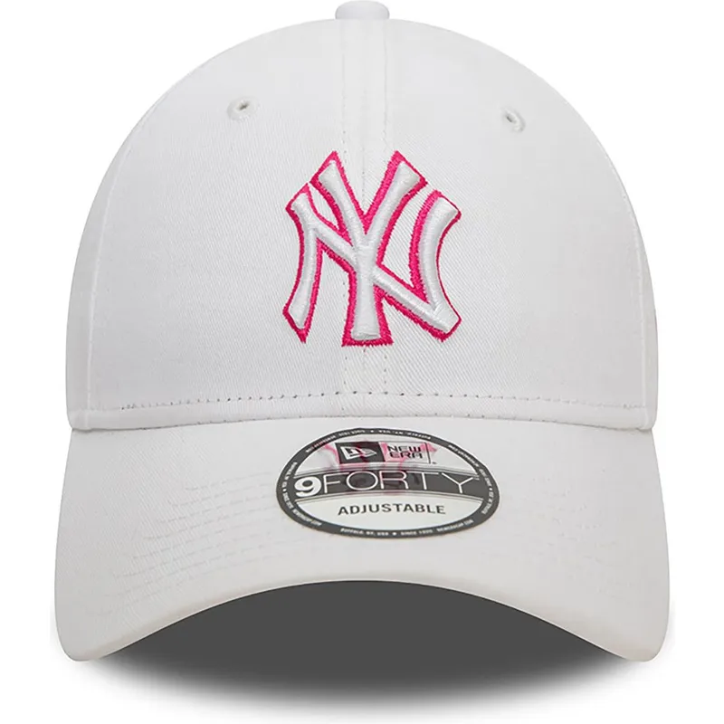 czapki-curva-bialy-tasma-regulowana-rosa-9forty-team-outline-new-york-yankees-mlb-new-era czapki-curva-bialy-tasma-regulowana-rosa-9forty-team-outline-new-york-yankees-mlb-new-era
