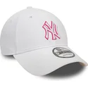 czapki-curva-bialy-tasma-regulowana-rosa-9forty-team-outline-new-york-yankees-mlb-new-era