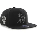 czapki-plana-czarny-snapback-oakland-athletics-mlb-47-brand