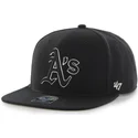 czapki-plana-czarny-snapback-oakland-athletics-mlb-47-brand
