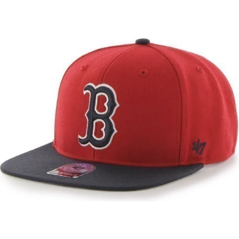 czapki-plana-czerwony-snapback-boston-red-sox-mlb-47-brand