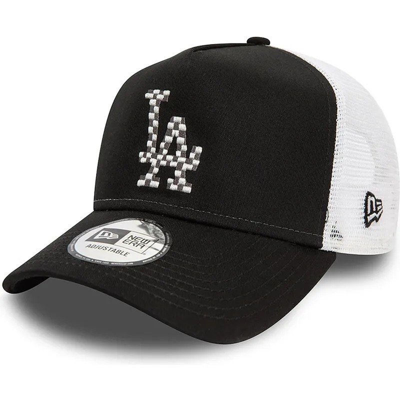czapka-trucker-czarno-biala-a-frame-seasonal-infill-los-angeles-dodgers-mlb-new-era
