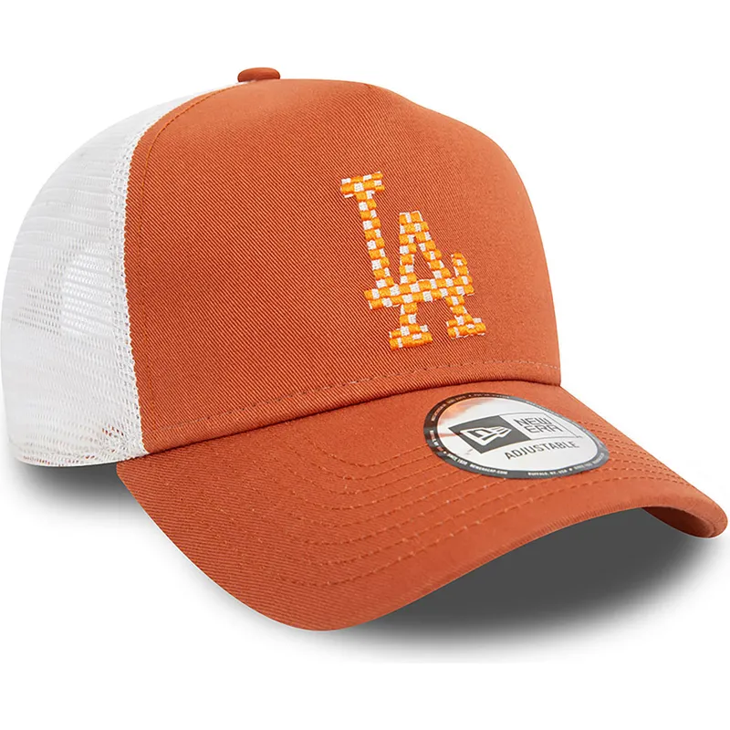 czapka-trucker-brazowo-biala-a-frame-seasonal-infill-los-angeles-dodgers-mlb-new-era