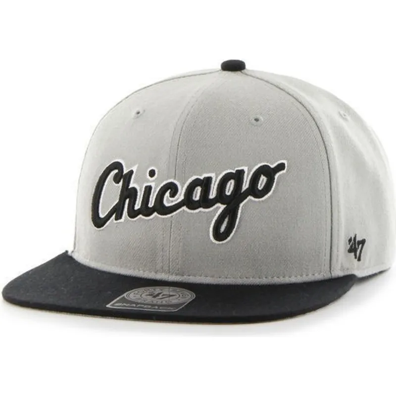 czapki-plana-szary-snapback-de-letras-chicago-white-sox-mlb-47-brand czapki-plana-szary-snapback-de-letras-chicago-white-sox-mlb-47-brand