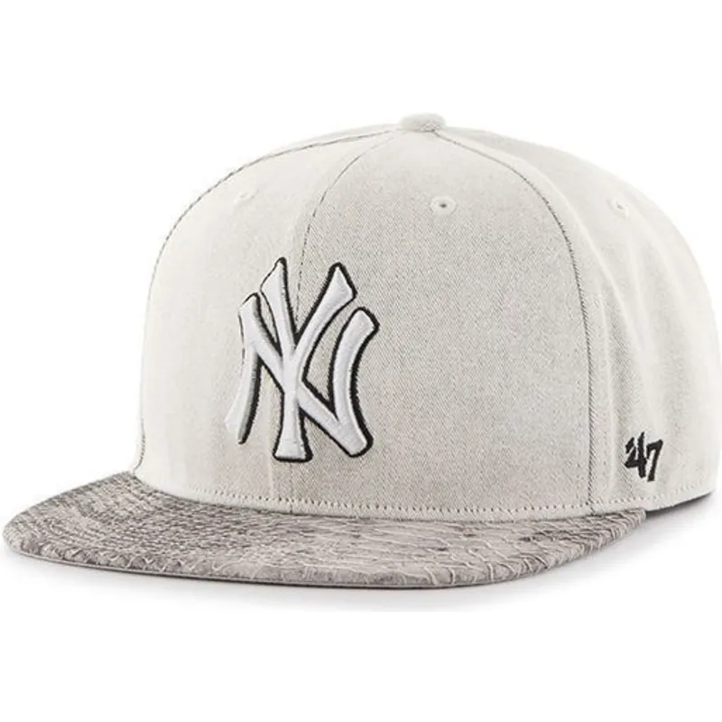 czapki-plana-szary-snapback-new-york-yankees-mlb-47-brand