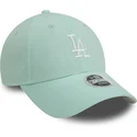 new-era-curved-brim-women-9forty-linen-los-angeles-dodgers-mlb-green-adjustable-cap