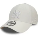 new-era-curved-brim-white-logo-9forty-linen-new-york-yankees-mlb-white-adjustable-cap