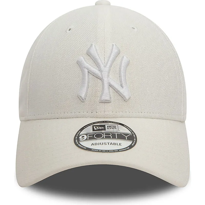 czapki-curva-bialy-tasma-regulowana-9forty-linen-new-york-yankees-mlb-new-era