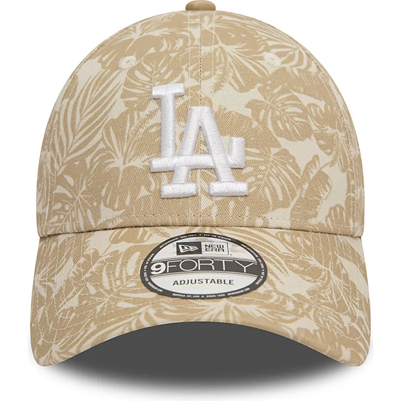 brazowa-regulowana-czapka-z-daszkiem-9forty-summer-all-over-print-los-angeles-dodgers-mlb-new-era