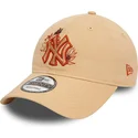 czapki-curva-brazowy-tasma-regulowana-9twenty-floral-new-york-yankees-mlb-new-era