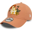 czapki-curva-brazowy-tasma-regulowana-9twenty-floral-los-angeles-dodgers-mlb-new-era
