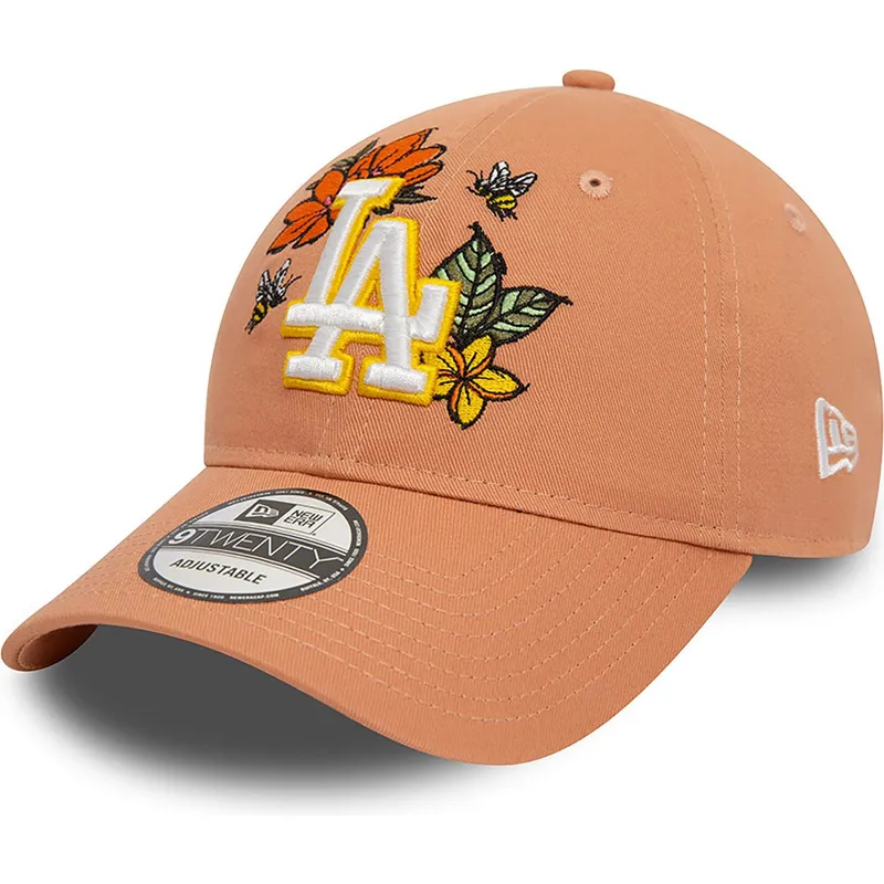 czapki-curva-brazowy-tasma-regulowana-9twenty-floral-los-angeles-dodgers-mlb-new-era