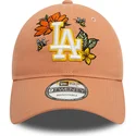 czapki-curva-brazowy-tasma-regulowana-9twenty-floral-los-angeles-dodgers-mlb-new-era