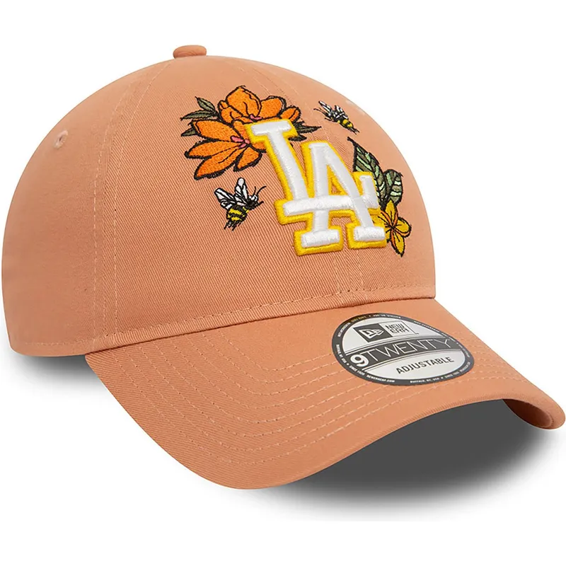 czapki-curva-brazowy-tasma-regulowana-9twenty-floral-los-angeles-dodgers-mlb-new-era