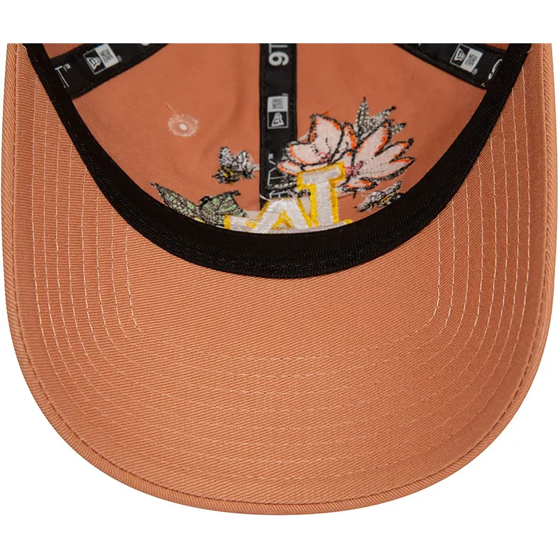 czapki-curva-brazowy-tasma-regulowana-9twenty-floral-los-angeles-dodgers-mlb-new-era