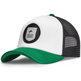 Czapka trucker biała, czarna i zielona Classic od Oblack