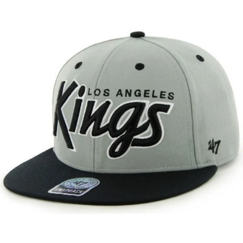 czapki-plana-szary-snapback-de-letras-los-angeles-kings-nhl-47-brand