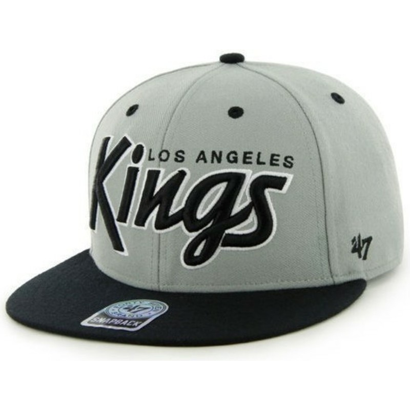 plaska-czapka-szara-snapback-z-logo-litery-los-angeles-kings-nhl-47-brand